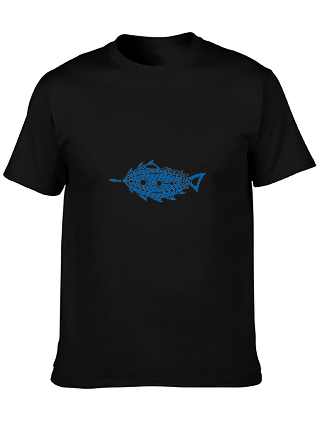 Blue Fish Graphic Black T-Shirt