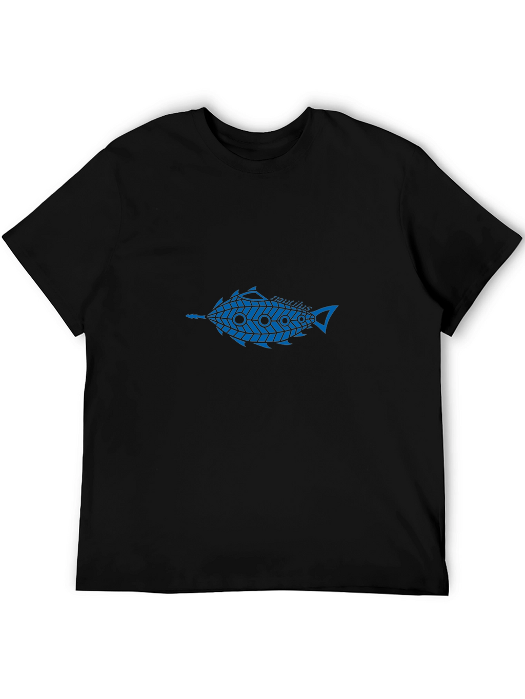 Blue Fish Graphic Black T-Shirt