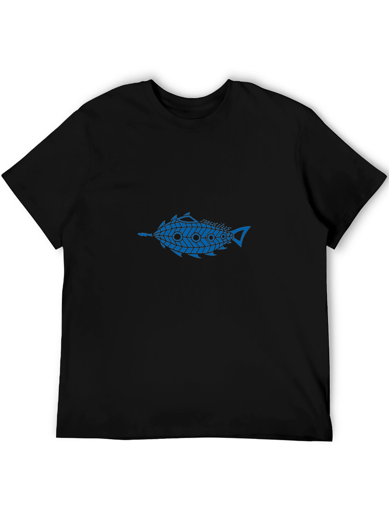 Blue Fish Graphic Black T-Shirt