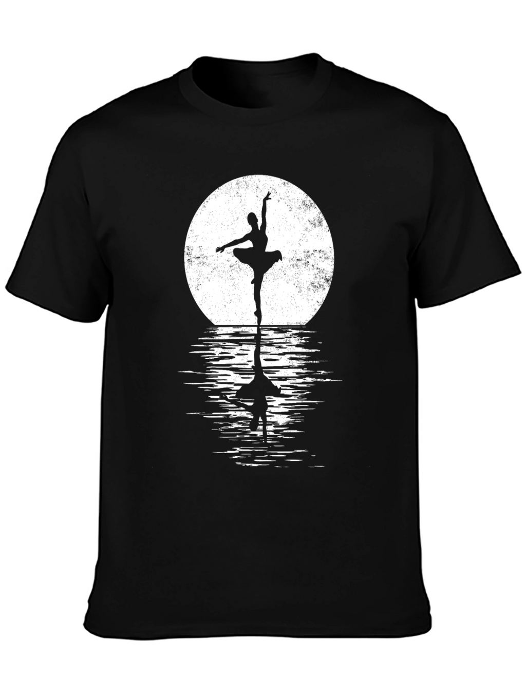 Ballerina Moon Reflection Black T-Shirt