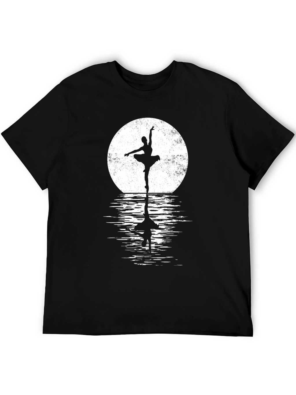 Ballerina Moon Reflection Black T-Shirt
