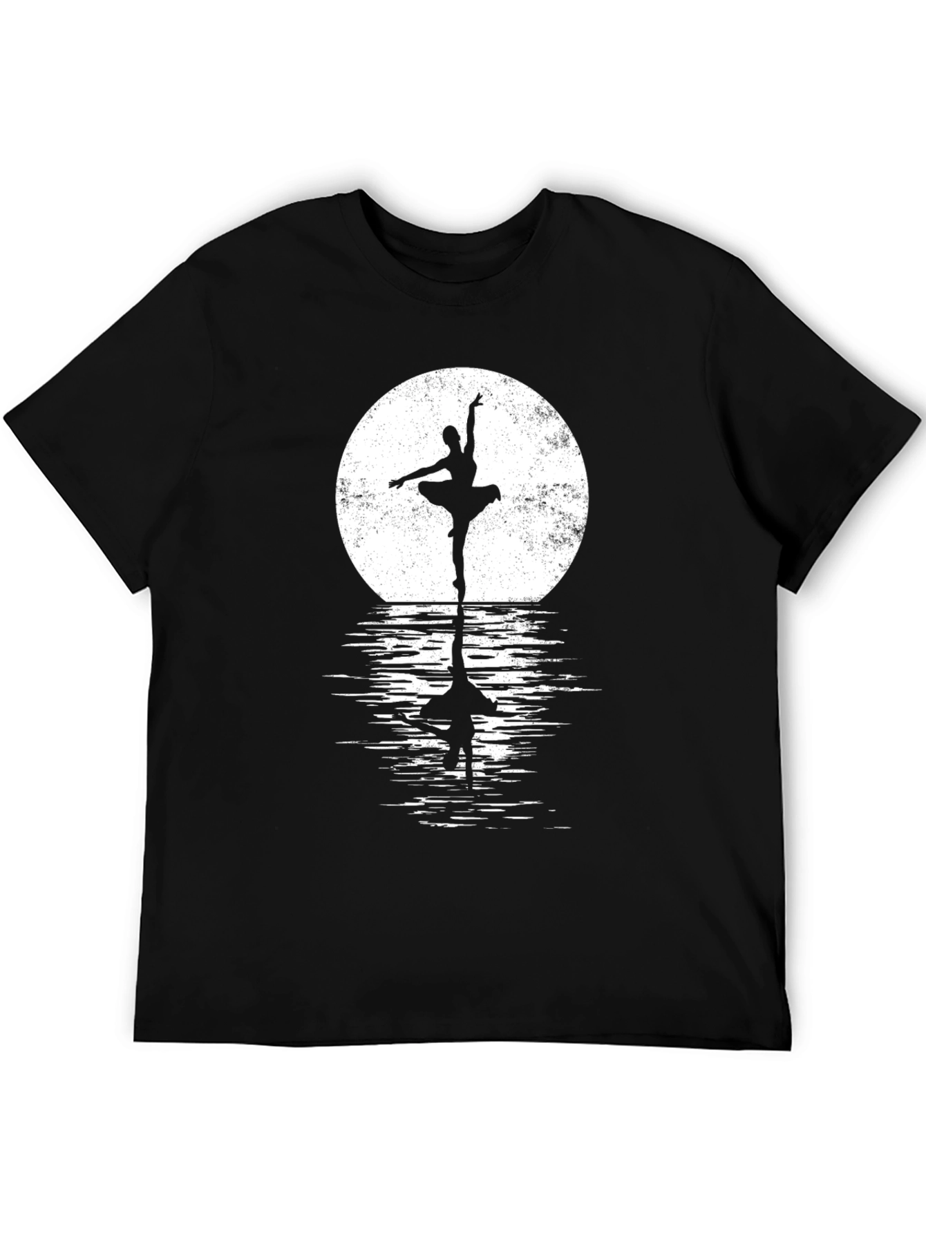 Ballerina Moon Reflection Black T-Shirt