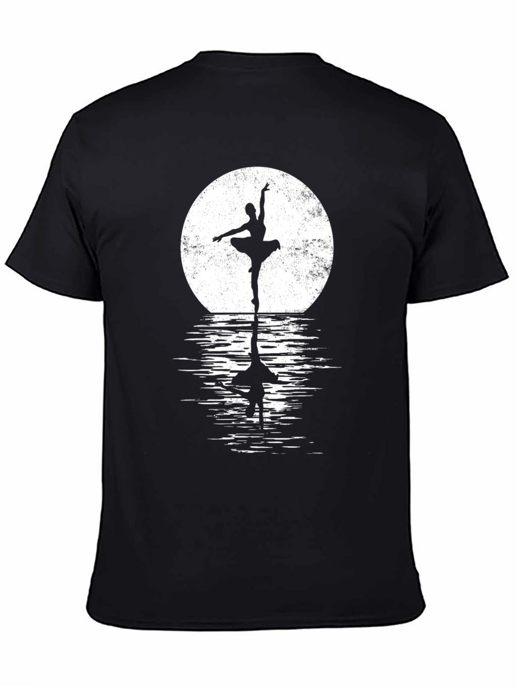 Ballerina Moon Reflection Black T-Shirt