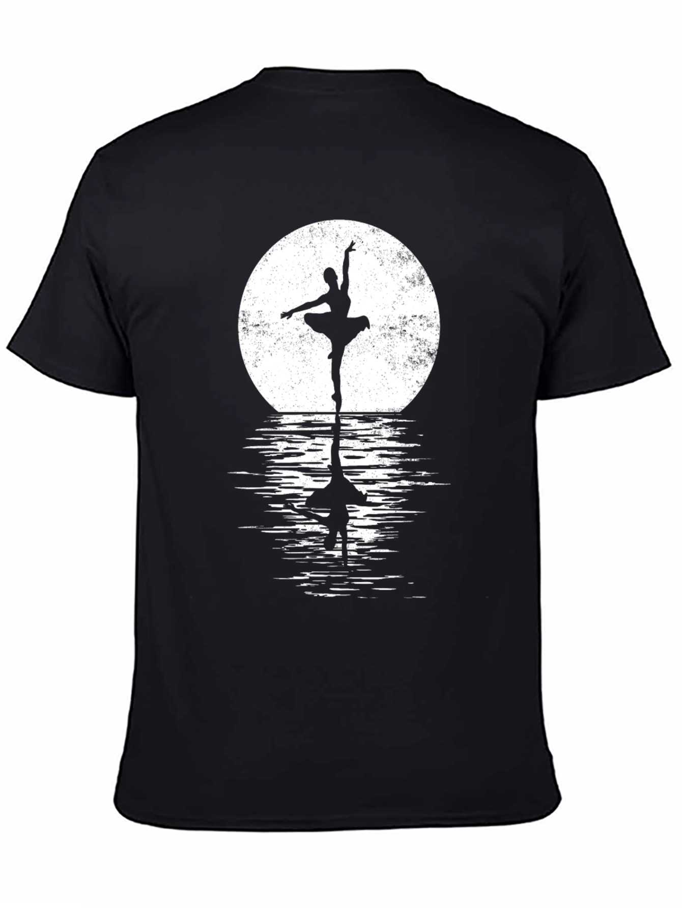 Ballerina Moon Reflection Black T-Shirt