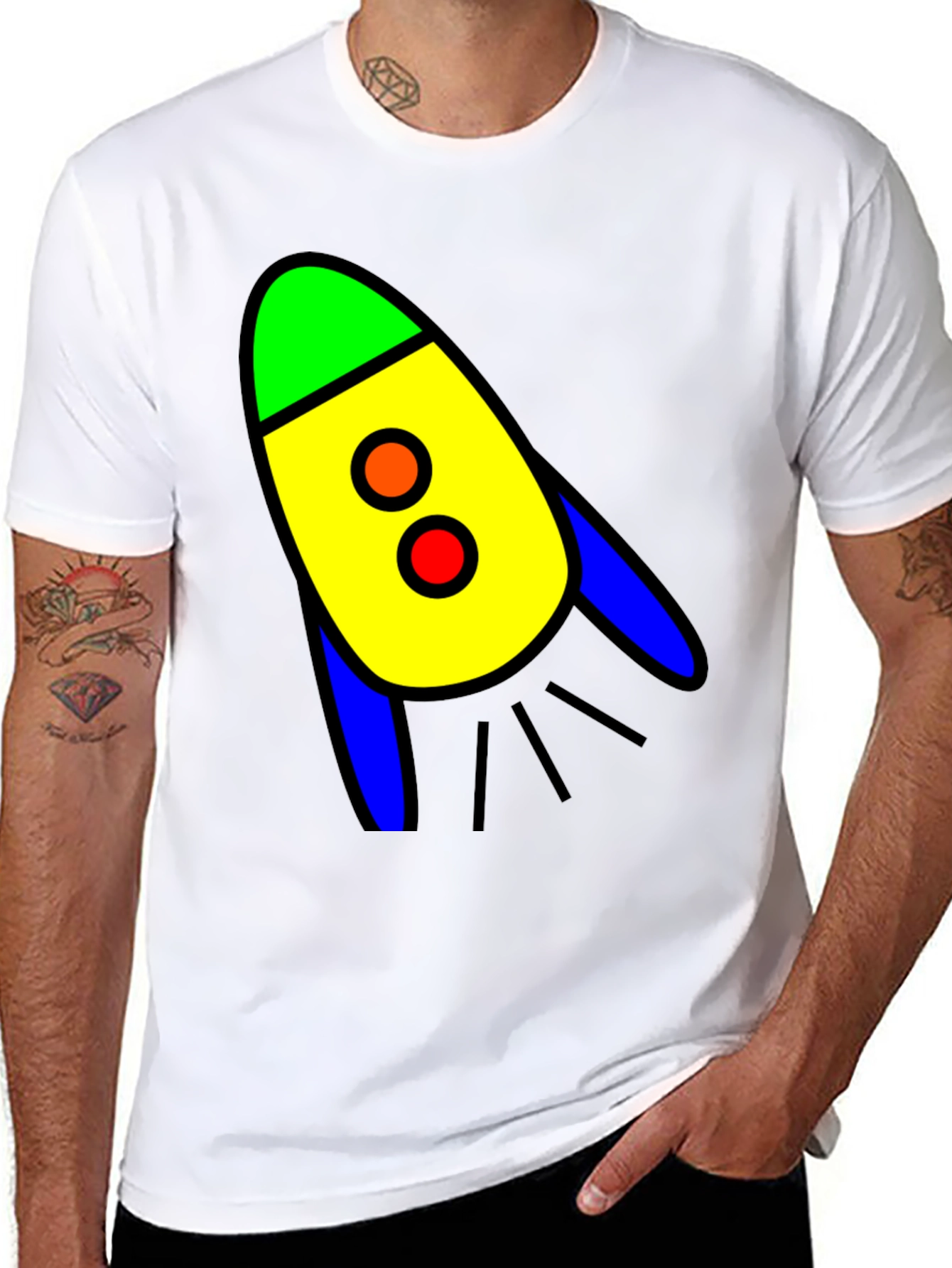 Rocket Graphic Black T-Shirt