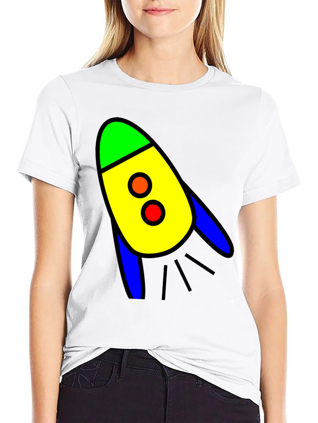 Rocket Graphic Black T-Shirt