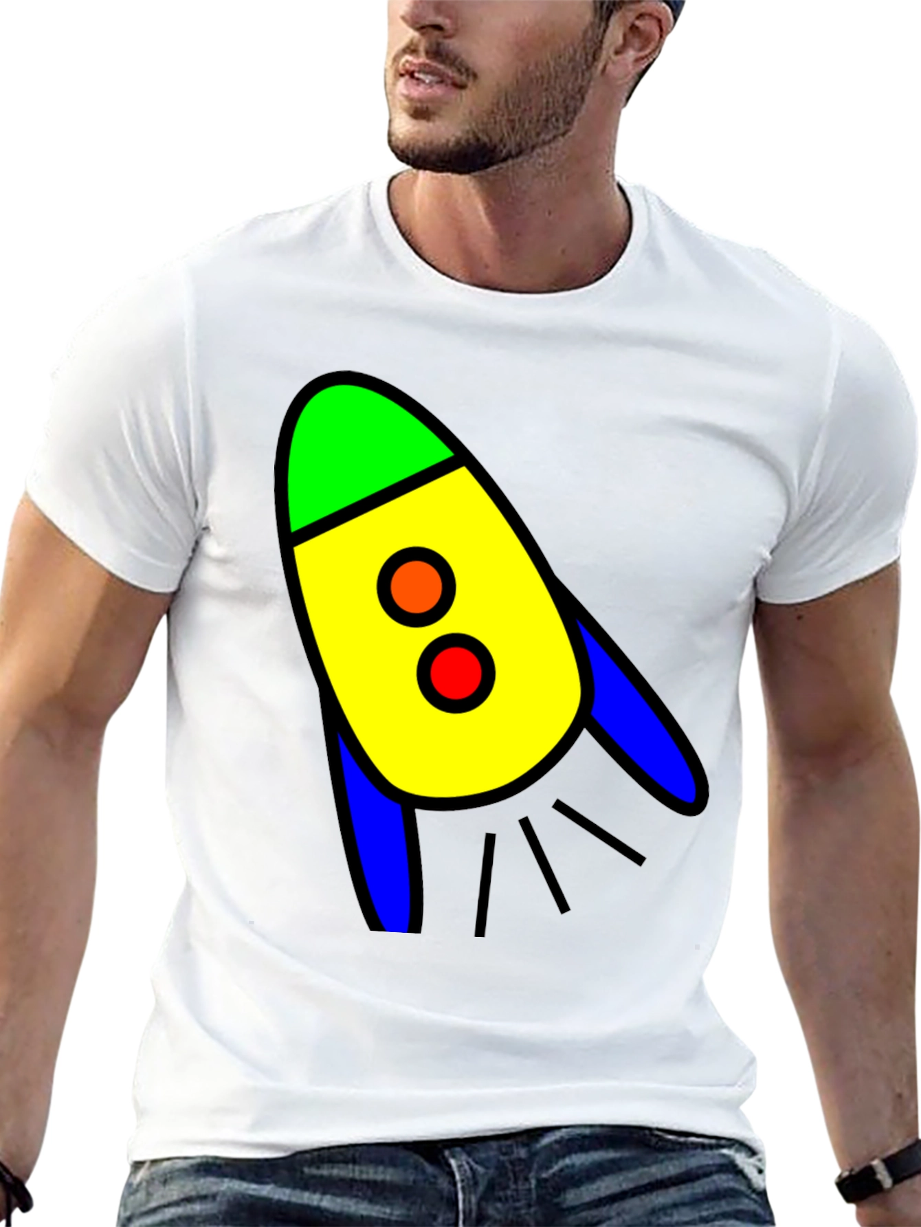 Rocket Graphic Black T-Shirt