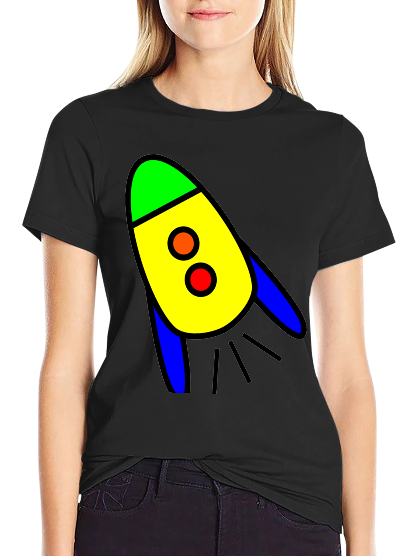 Rocket Graphic Black T-Shirt