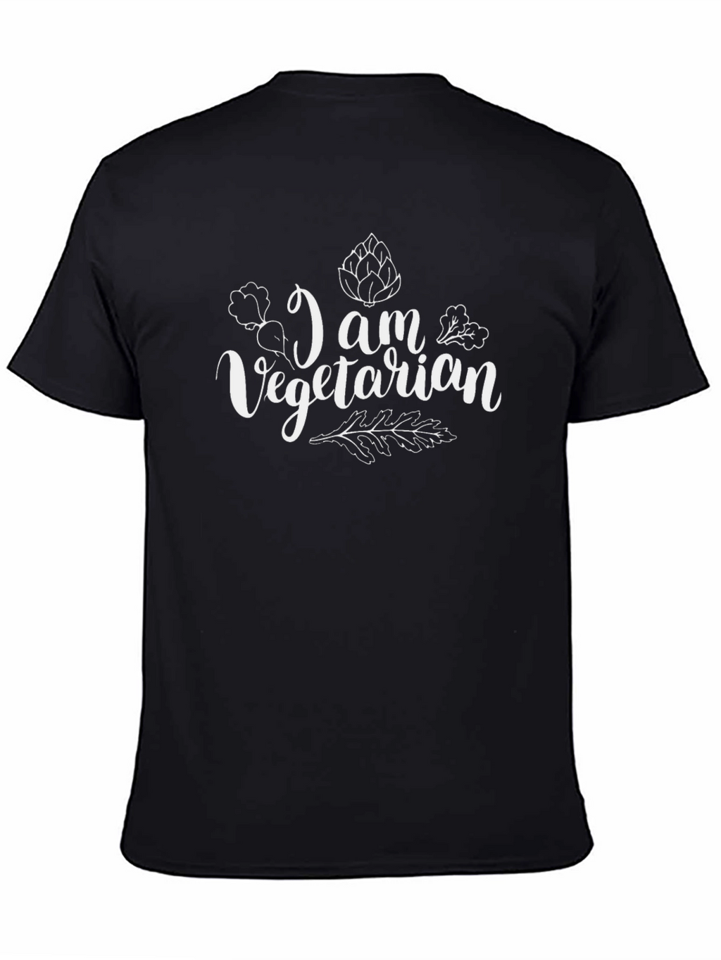 Vegetarian Graphic Tee - Black Cotton Shirt