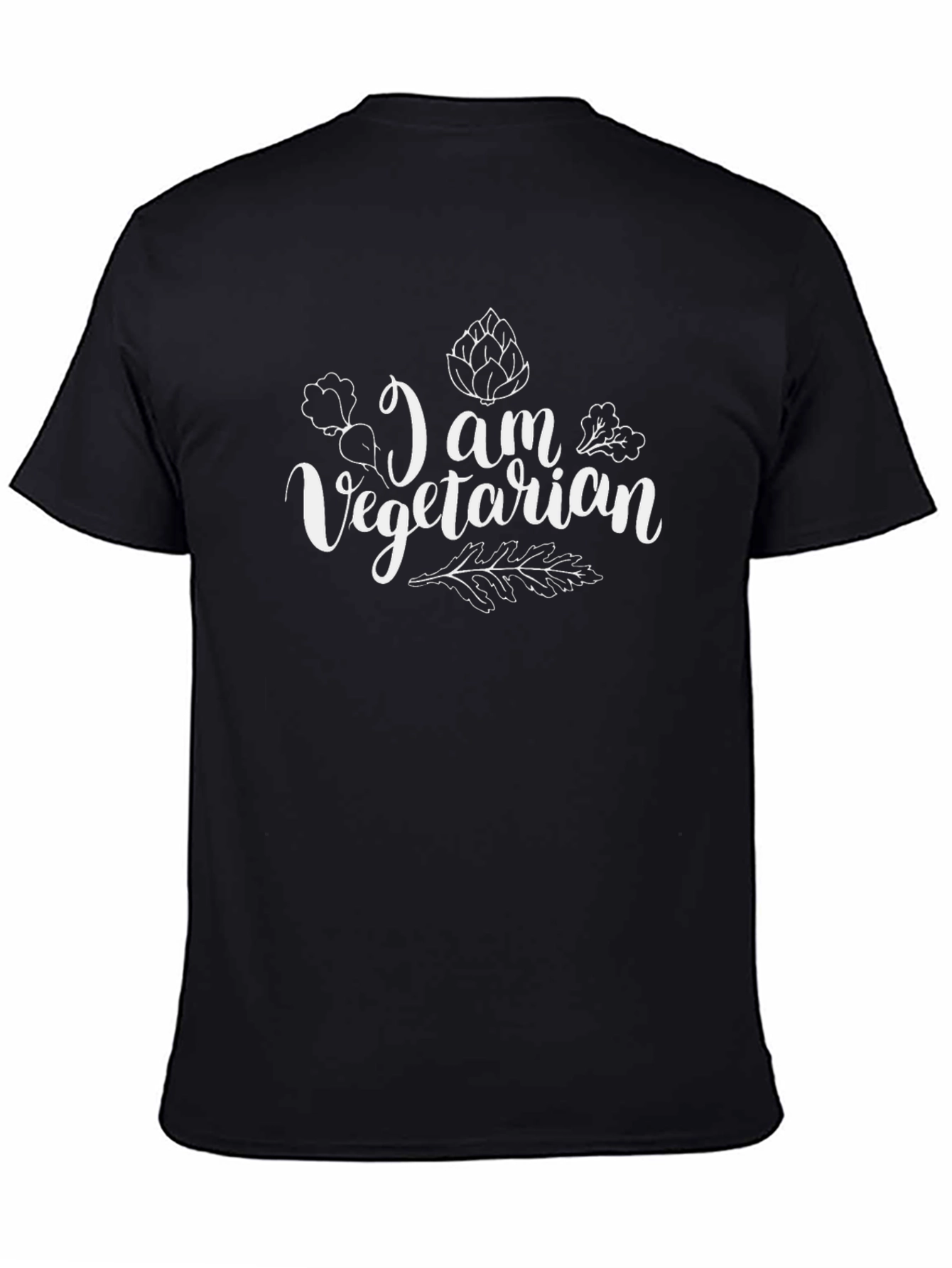 Vegetarian Graphic Tee - Black Cotton Shirt