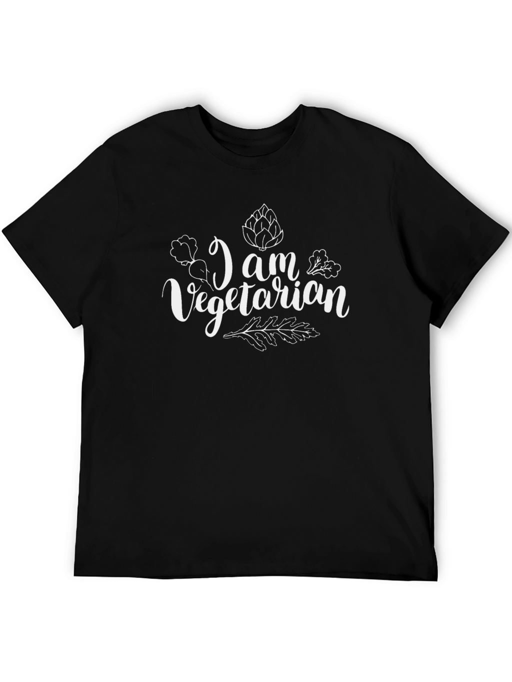 Vegetarian Graphic Tee - Black Cotton Shirt