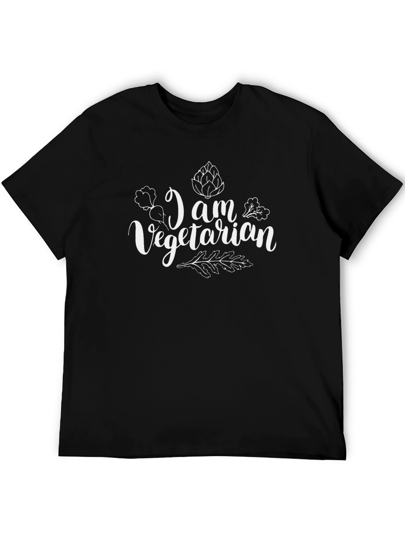 Vegetarian Graphic Tee - Black Cotton Shirt