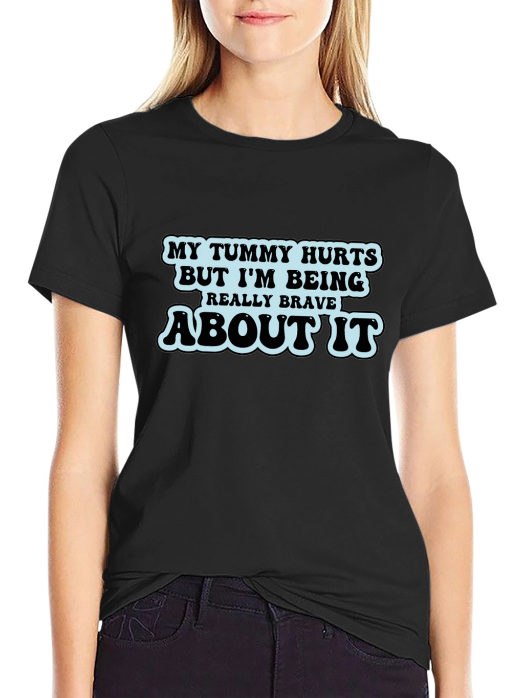 Humorous Tummy Hurts Graphic T-Shirt