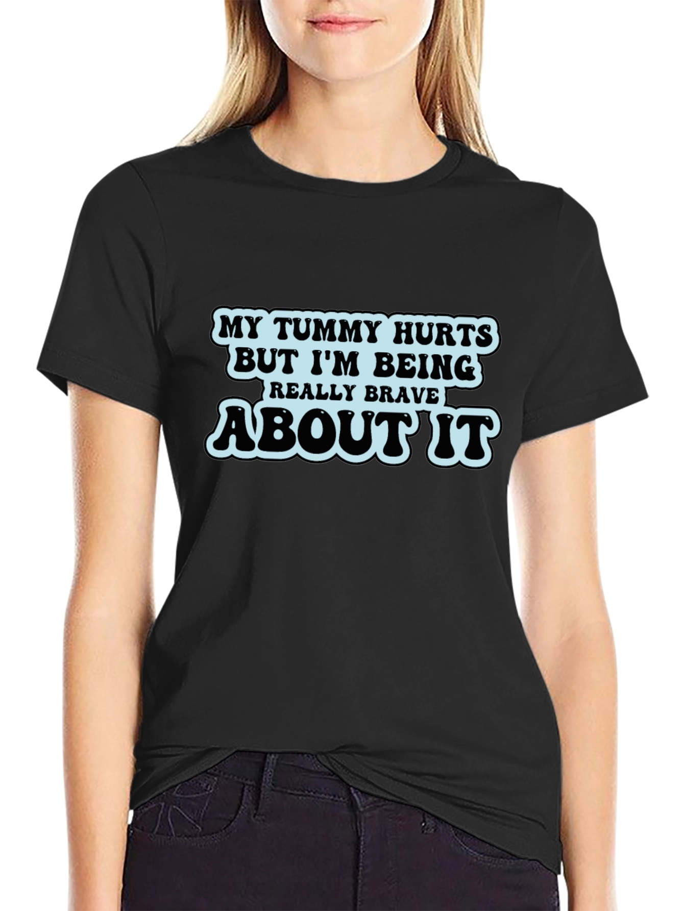 Humorous Tummy Hurts Graphic T-Shirt