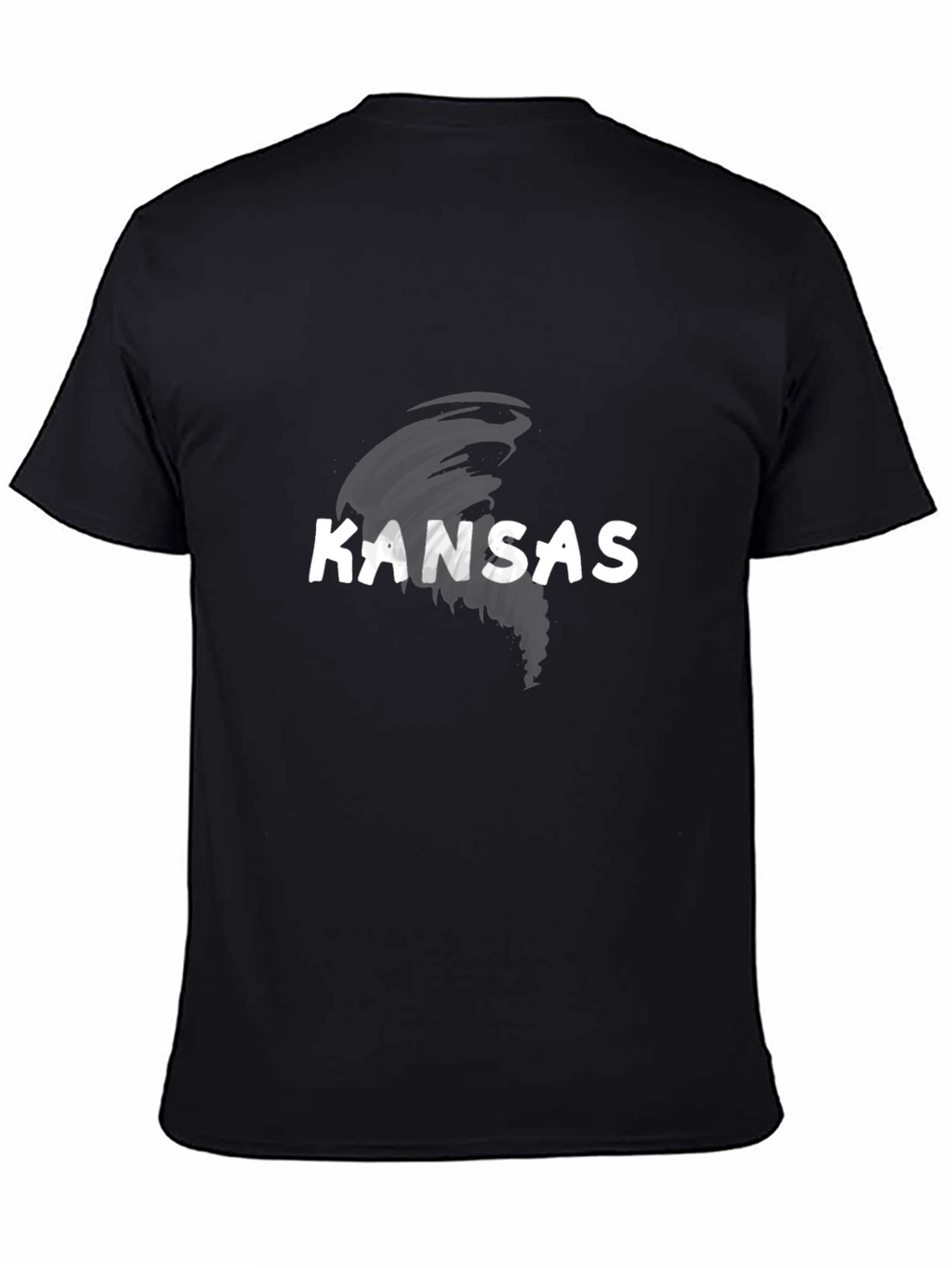 Kansas Tornado Graphic Tee - Black Cotton T-Shirt