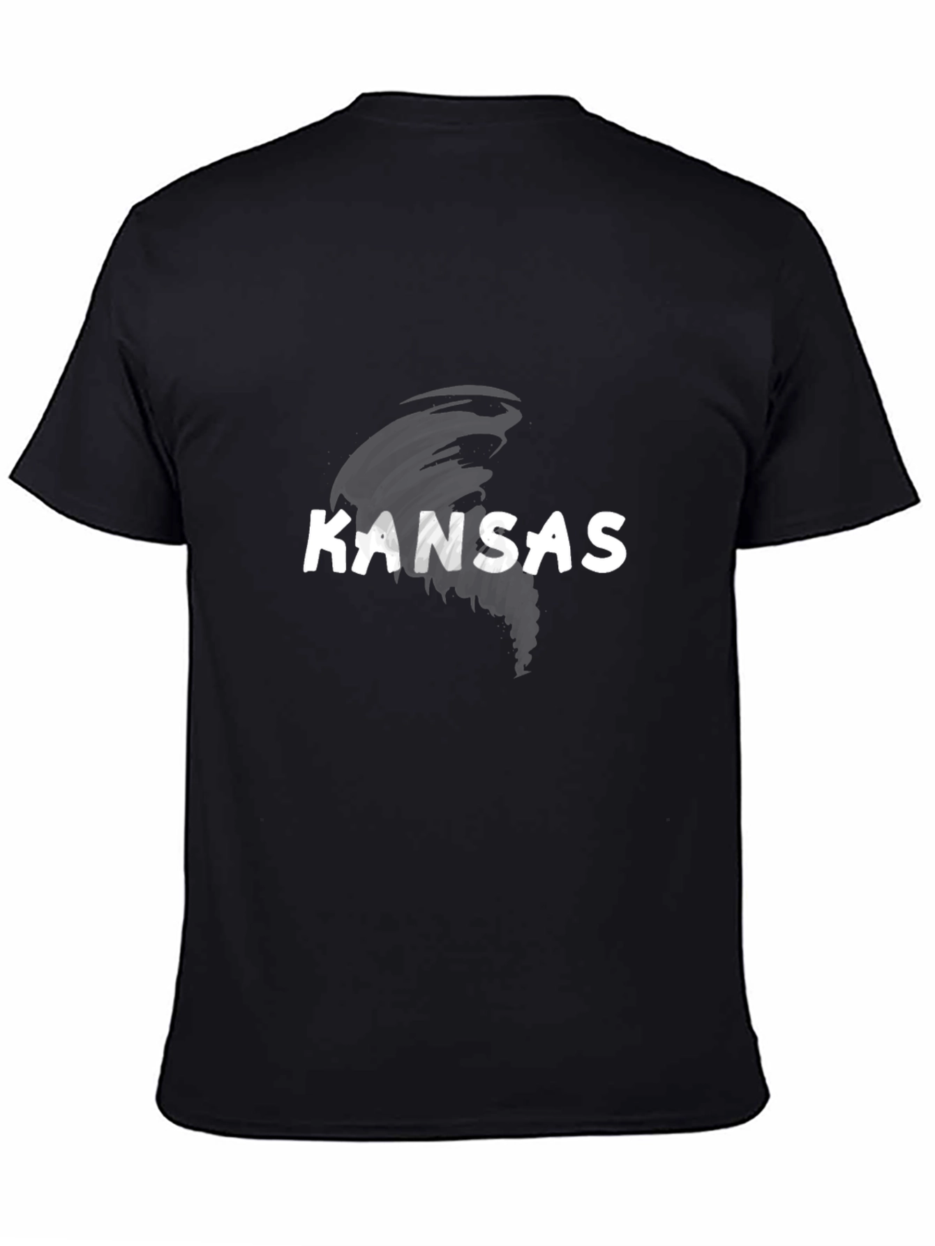 Kansas Tornado Graphic Tee - Black Cotton T-Shirt