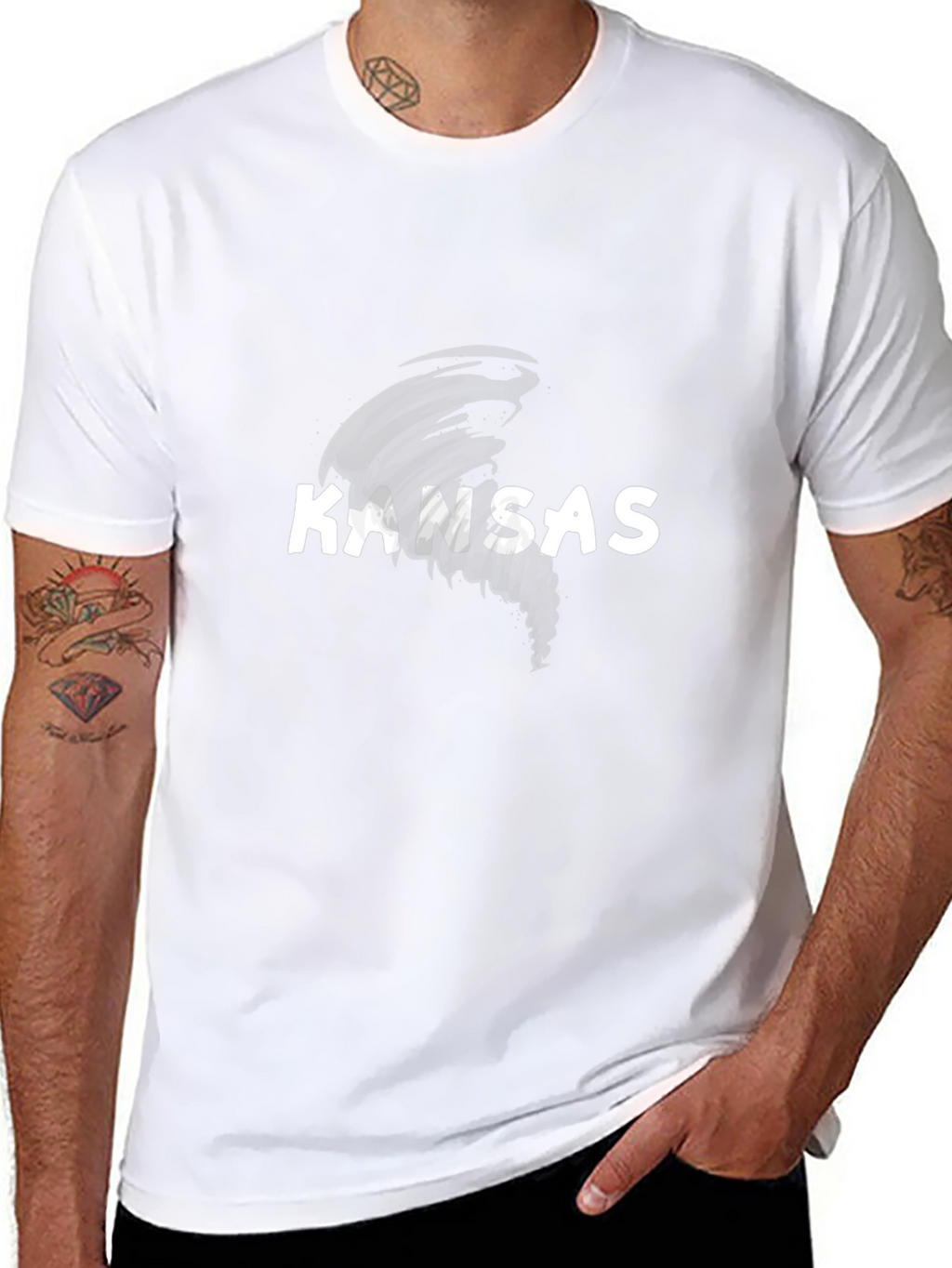 Kansas Tornado Graphic Tee - Black Cotton T-Shirt