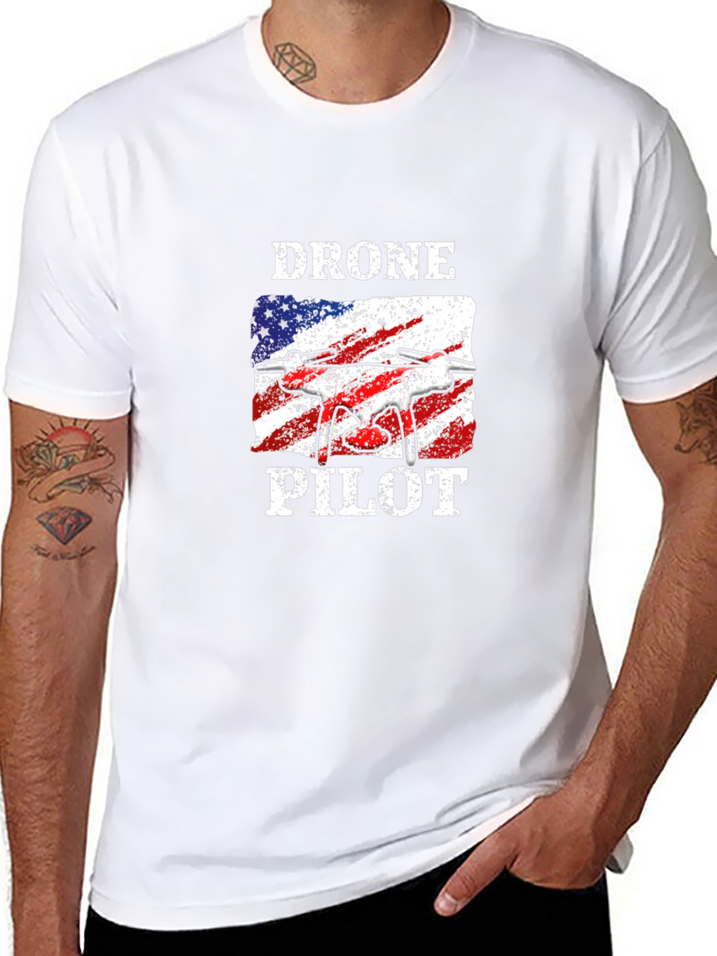 Drone Pilot American Flag T-Shirt