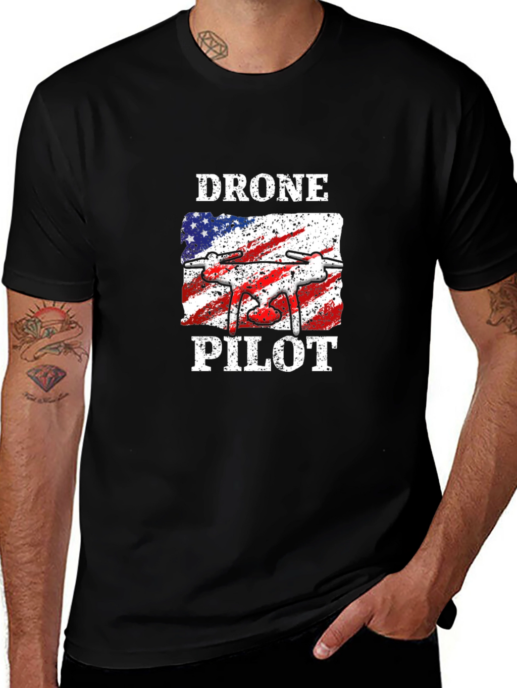Drone Pilot American Flag T-Shirt