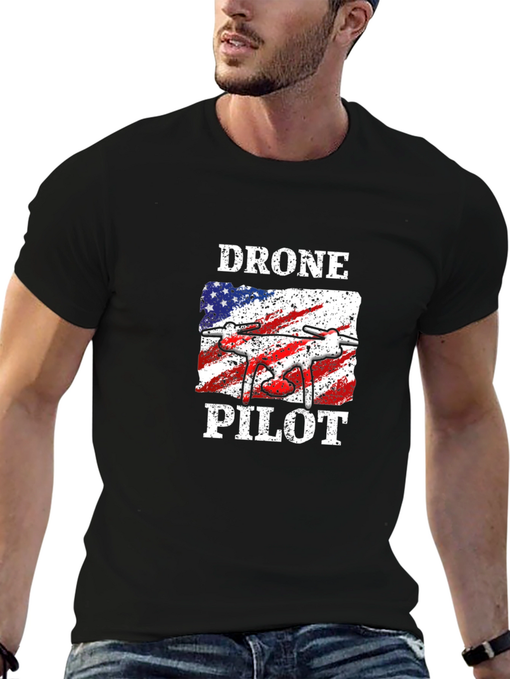 Drone Pilot American Flag T-Shirt