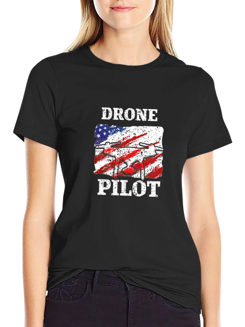 Drone Pilot American Flag T-Shirt