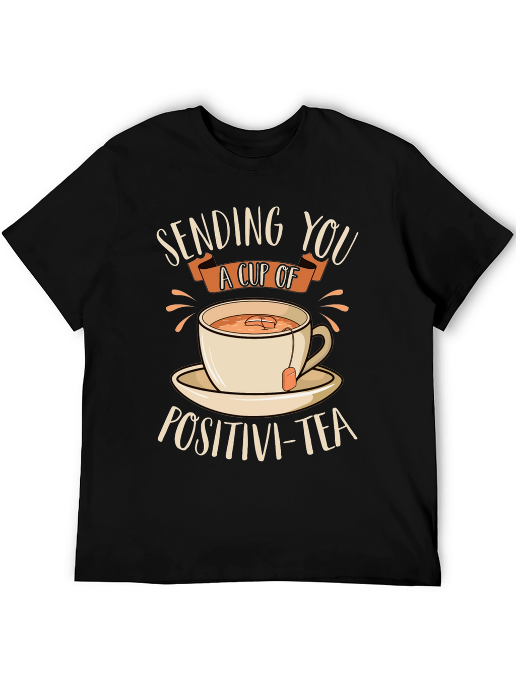 Sending You Positivi-Tea Black Graphic T-Shirt
