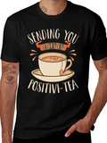 Sending You Positivi-Tea Black Graphic T-Shirt