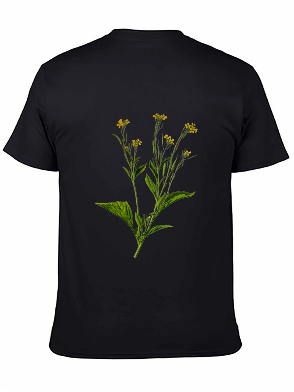 Botanical Print Black T-Shirt