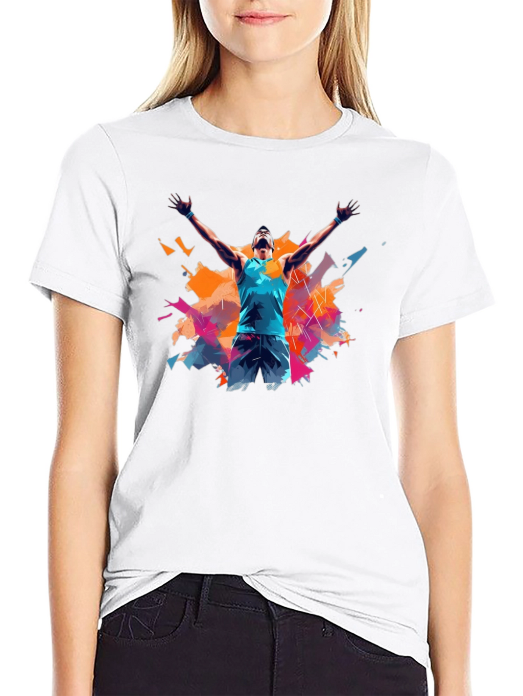 Black Graphic Tee - Athlete Celebration