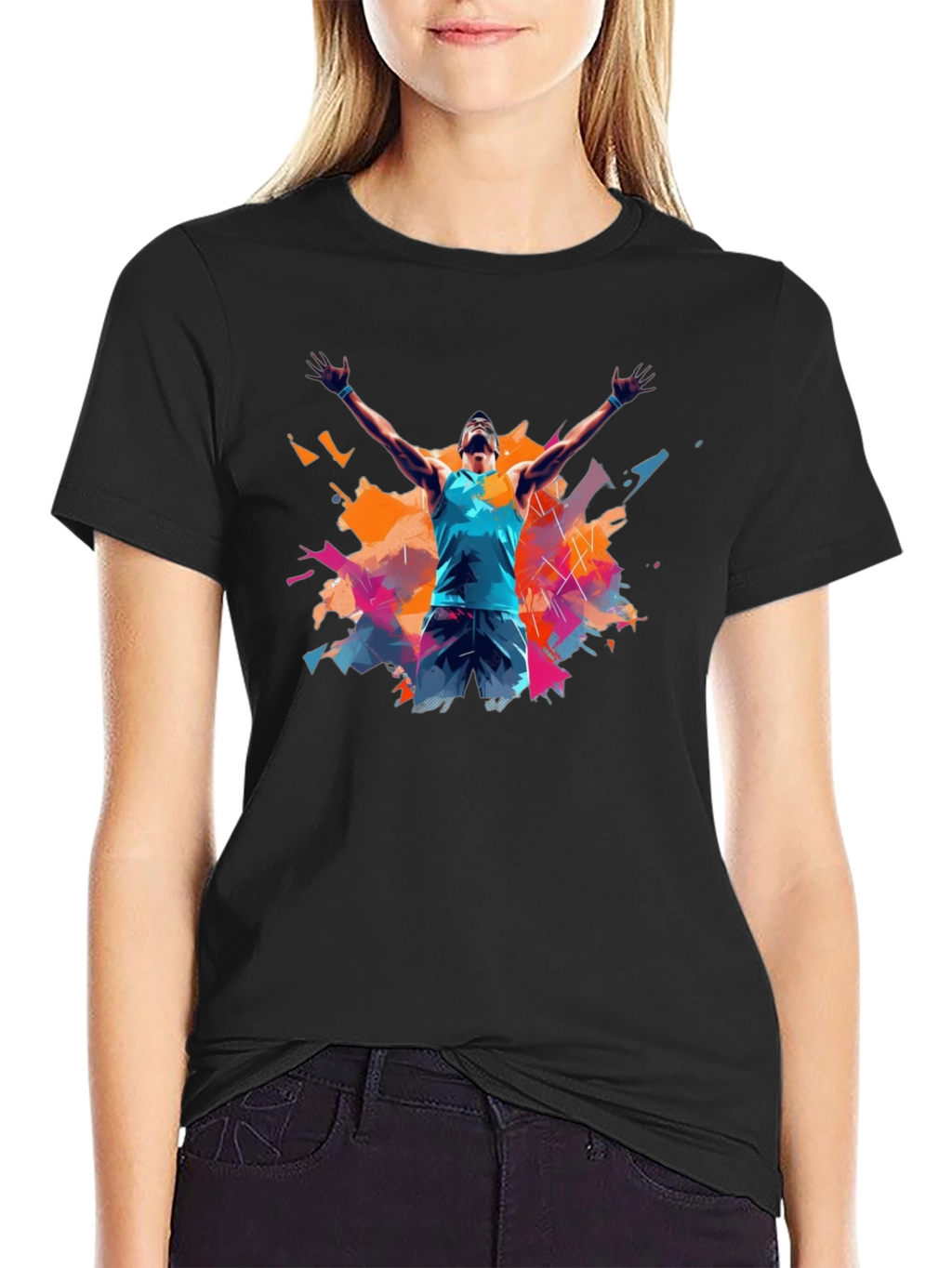 Black Graphic Tee - Athlete Celebration