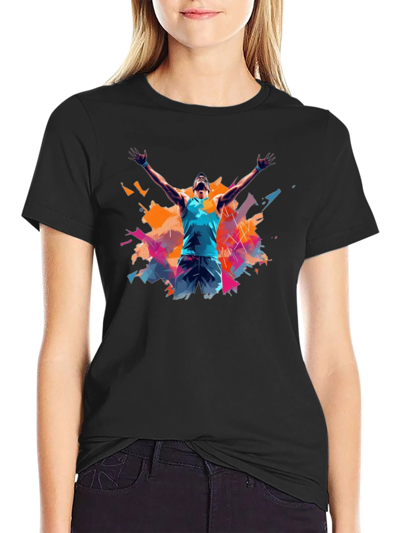 Black Graphic Tee - Athlete Celebration