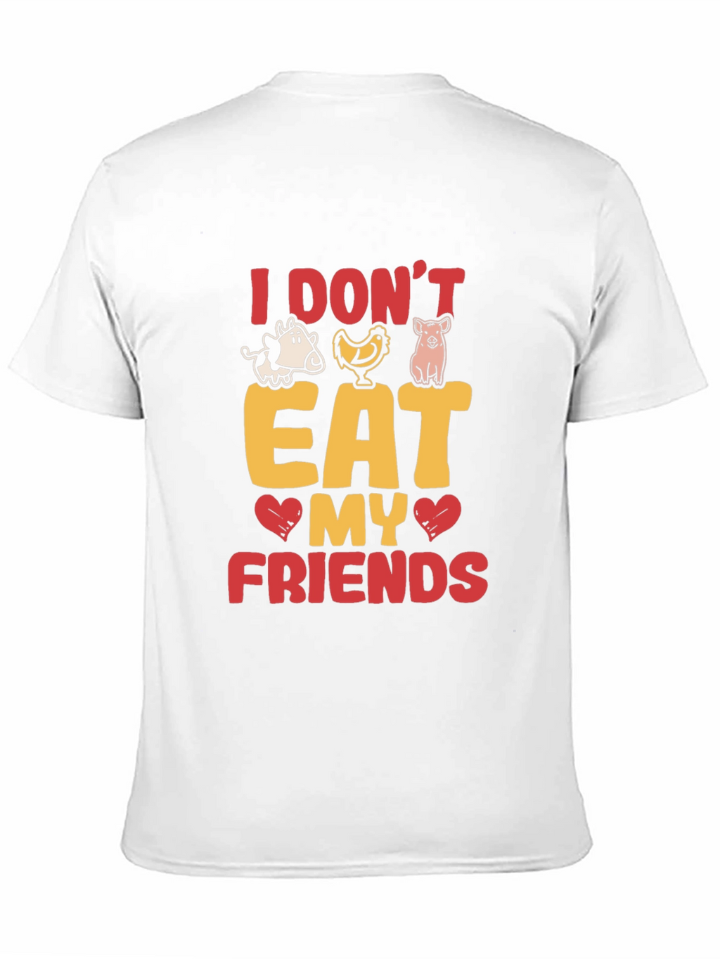 Vegan I Dont Eat My Friends Black Graphic T-Shirt