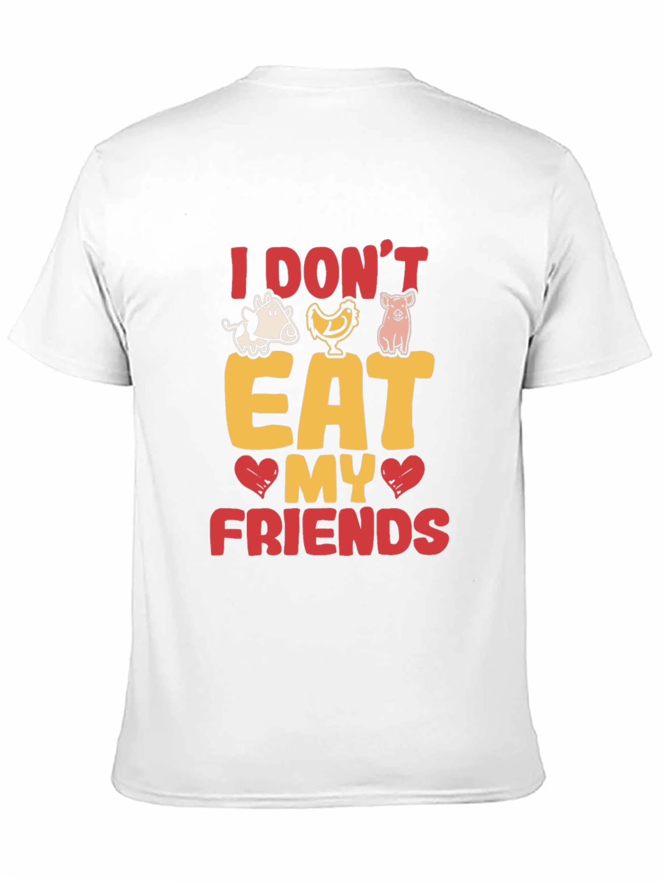 Vegan I Dont Eat My Friends Black Graphic T-Shirt