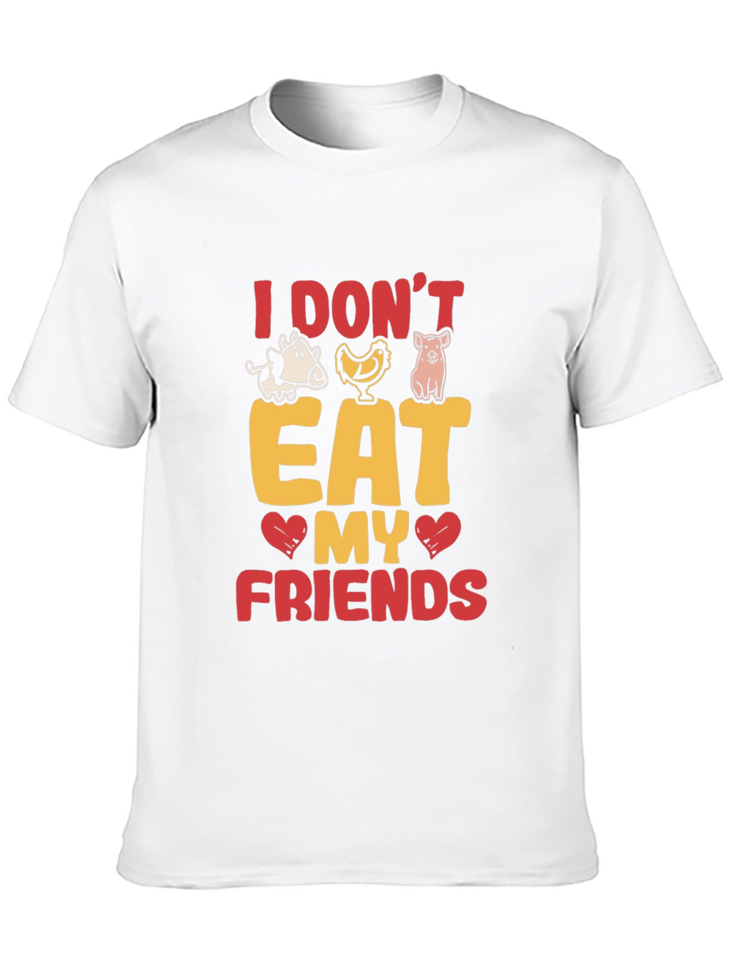 Vegan I Dont Eat My Friends Black Graphic T-Shirt