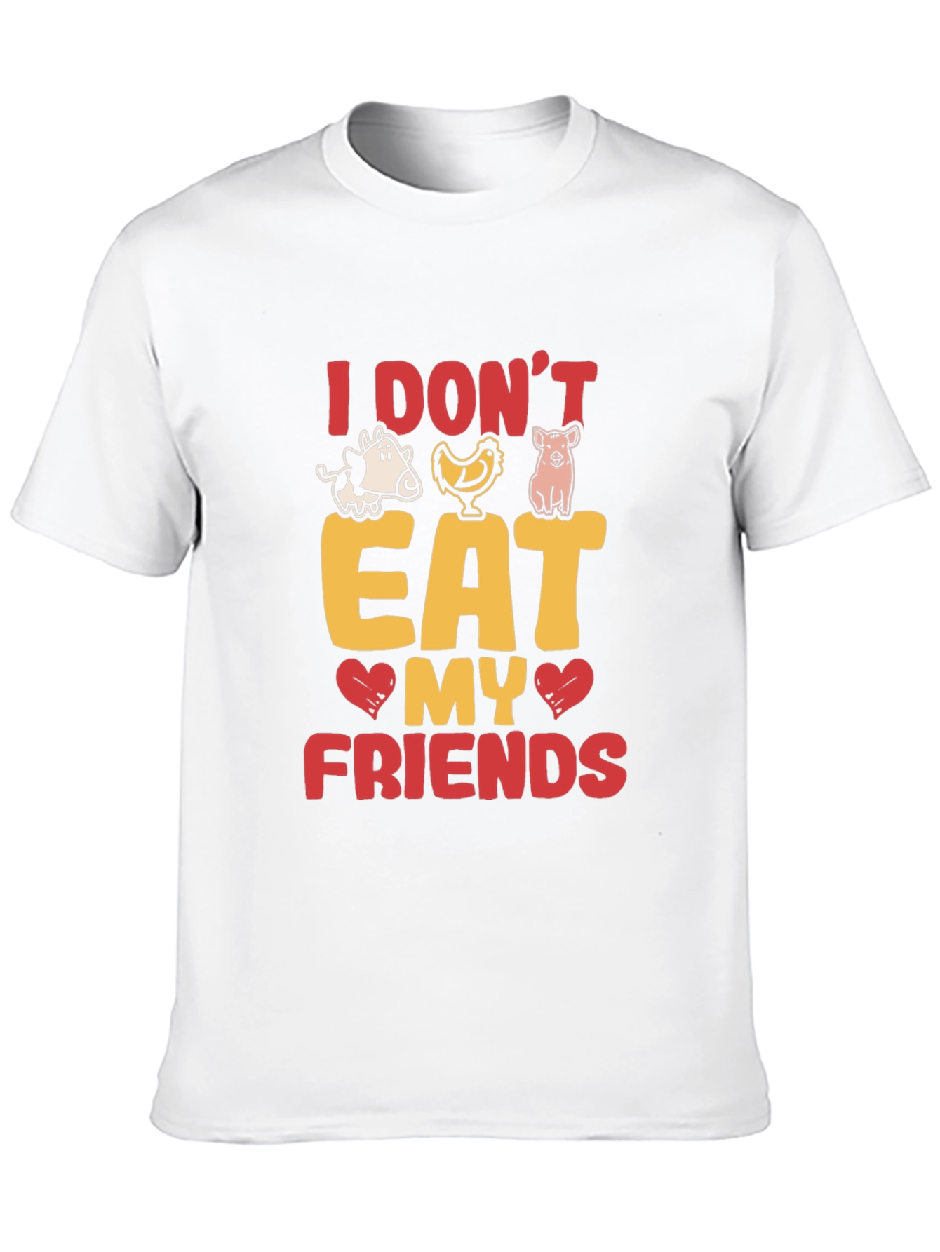 Vegan I Dont Eat My Friends Black Graphic T-Shirt