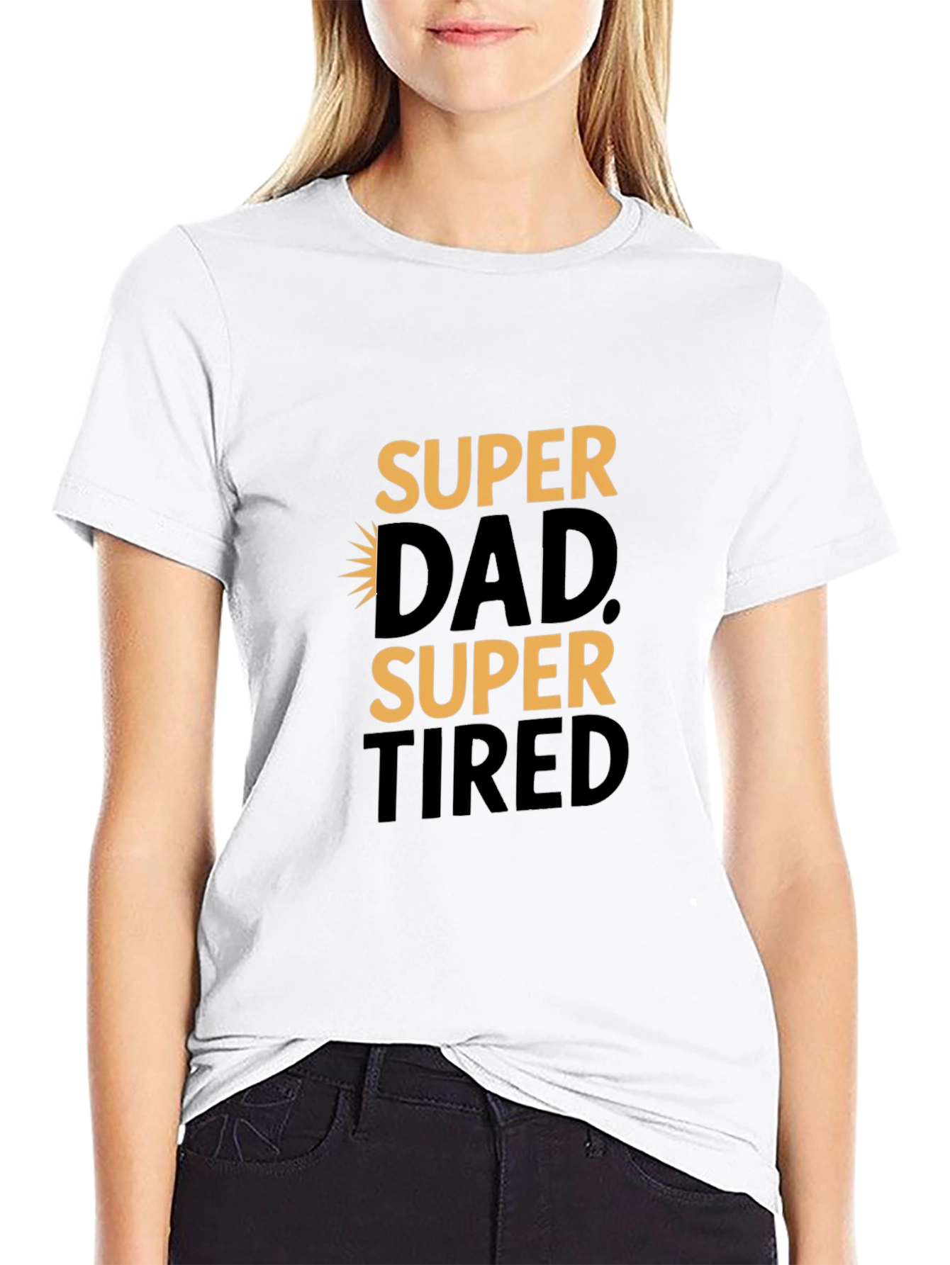 Super Dad Super Tired Black Graphic Tee