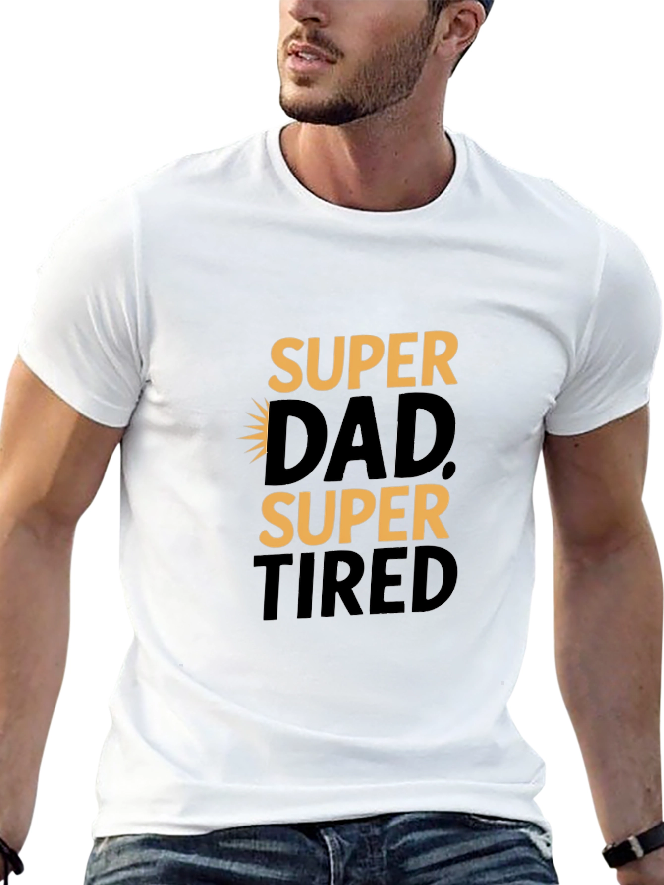 Super Dad Super Tired Black Graphic Tee