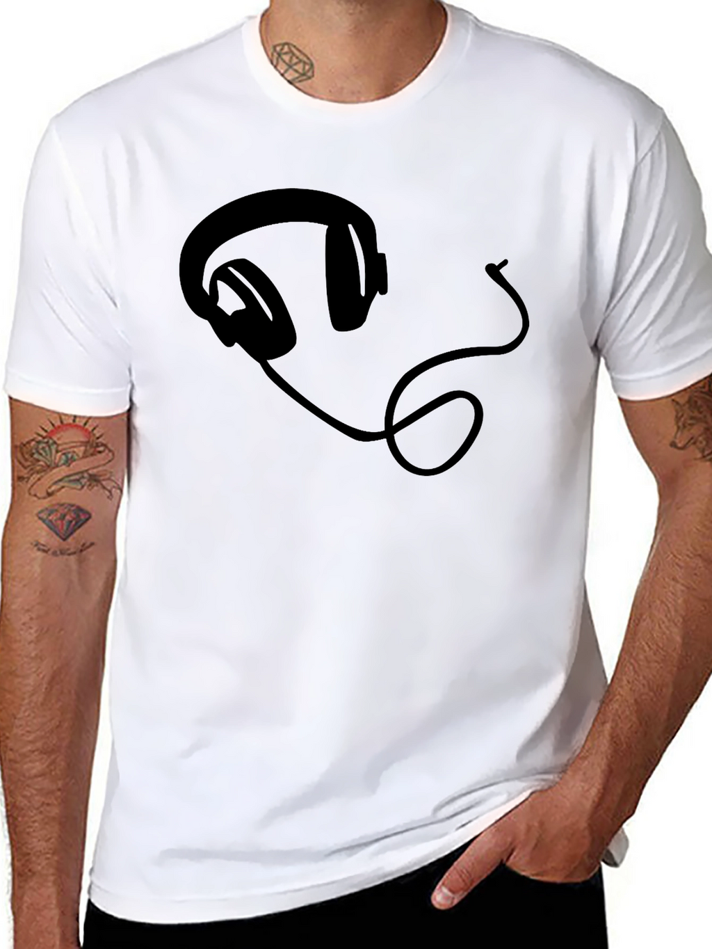 Headphone Graphic Tee - Black
