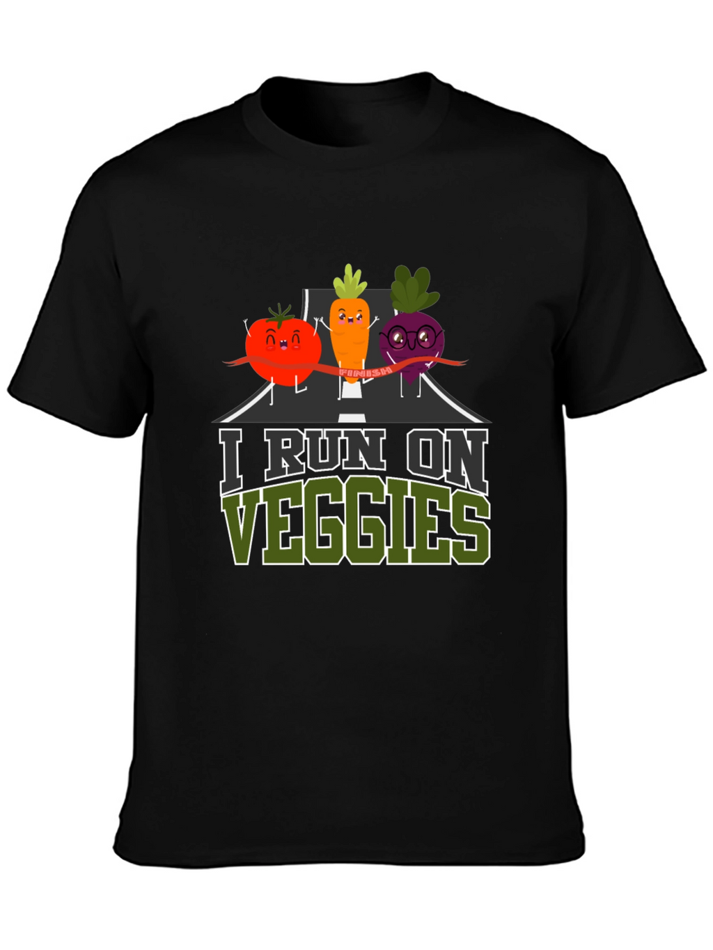 I Run on Veggies T-Shirt - Vegan Fitness Tee