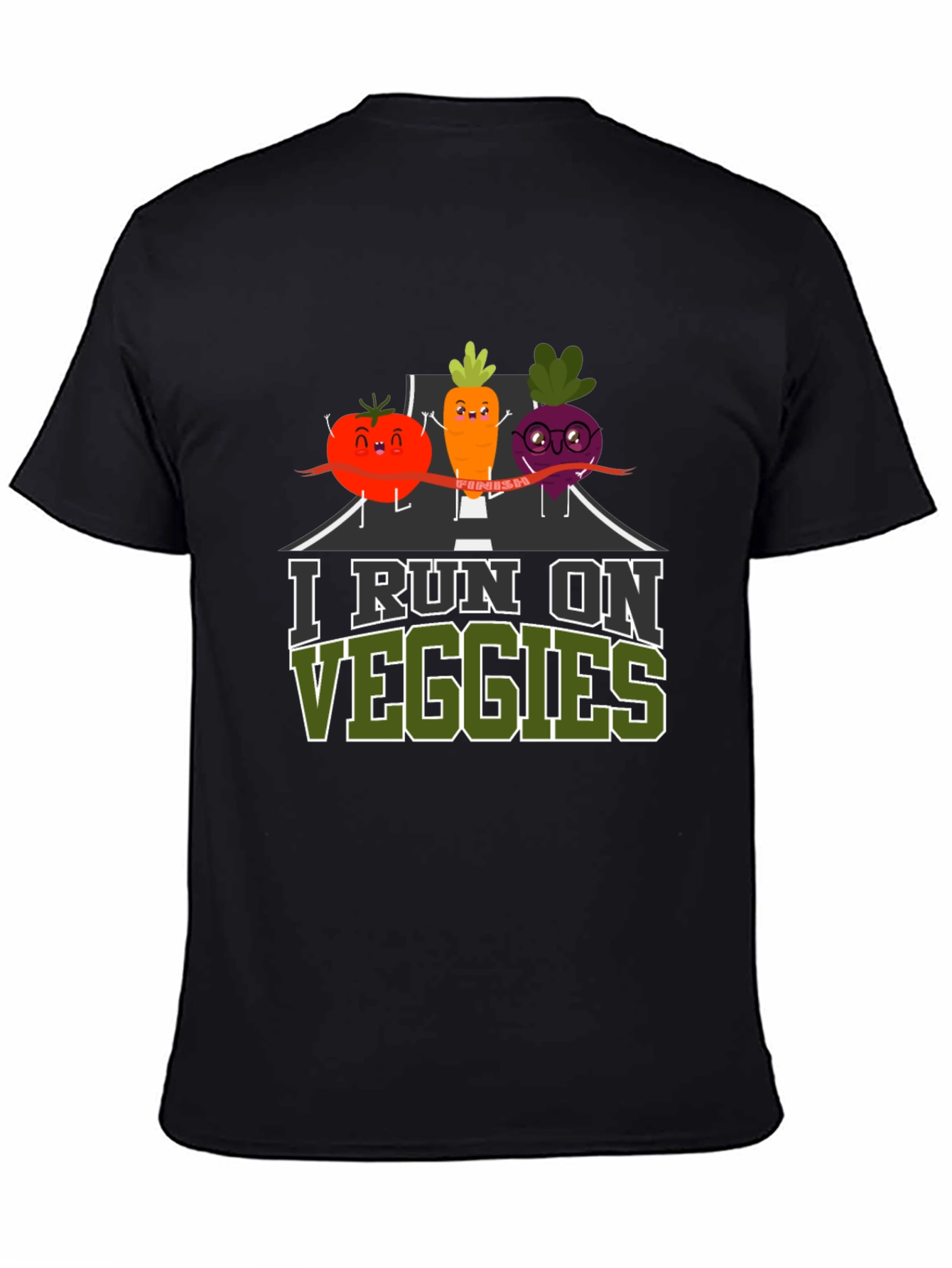 I Run on Veggies T-Shirt - Vegan Fitness Tee