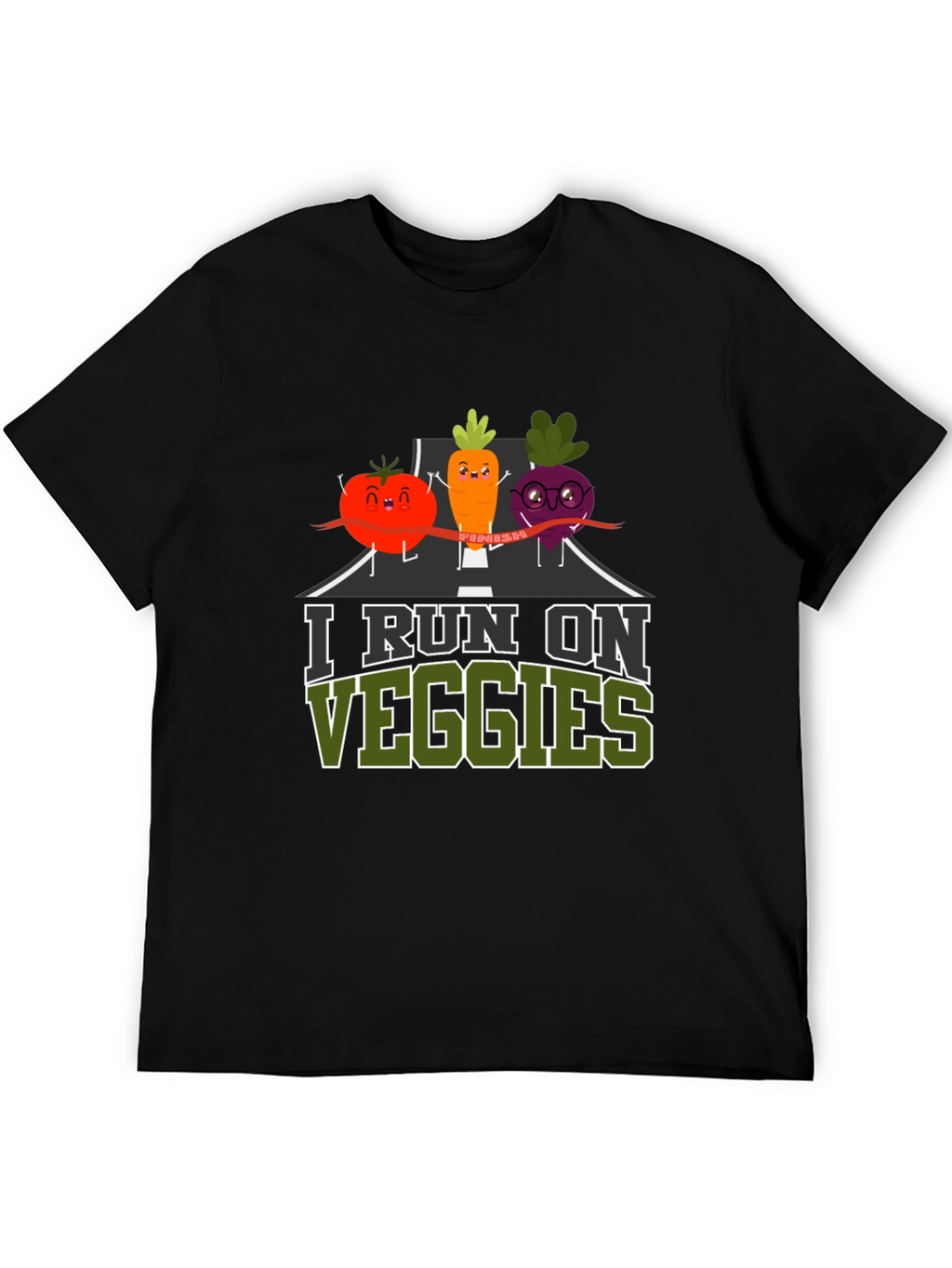 I Run on Veggies T-Shirt - Vegan Fitness Tee