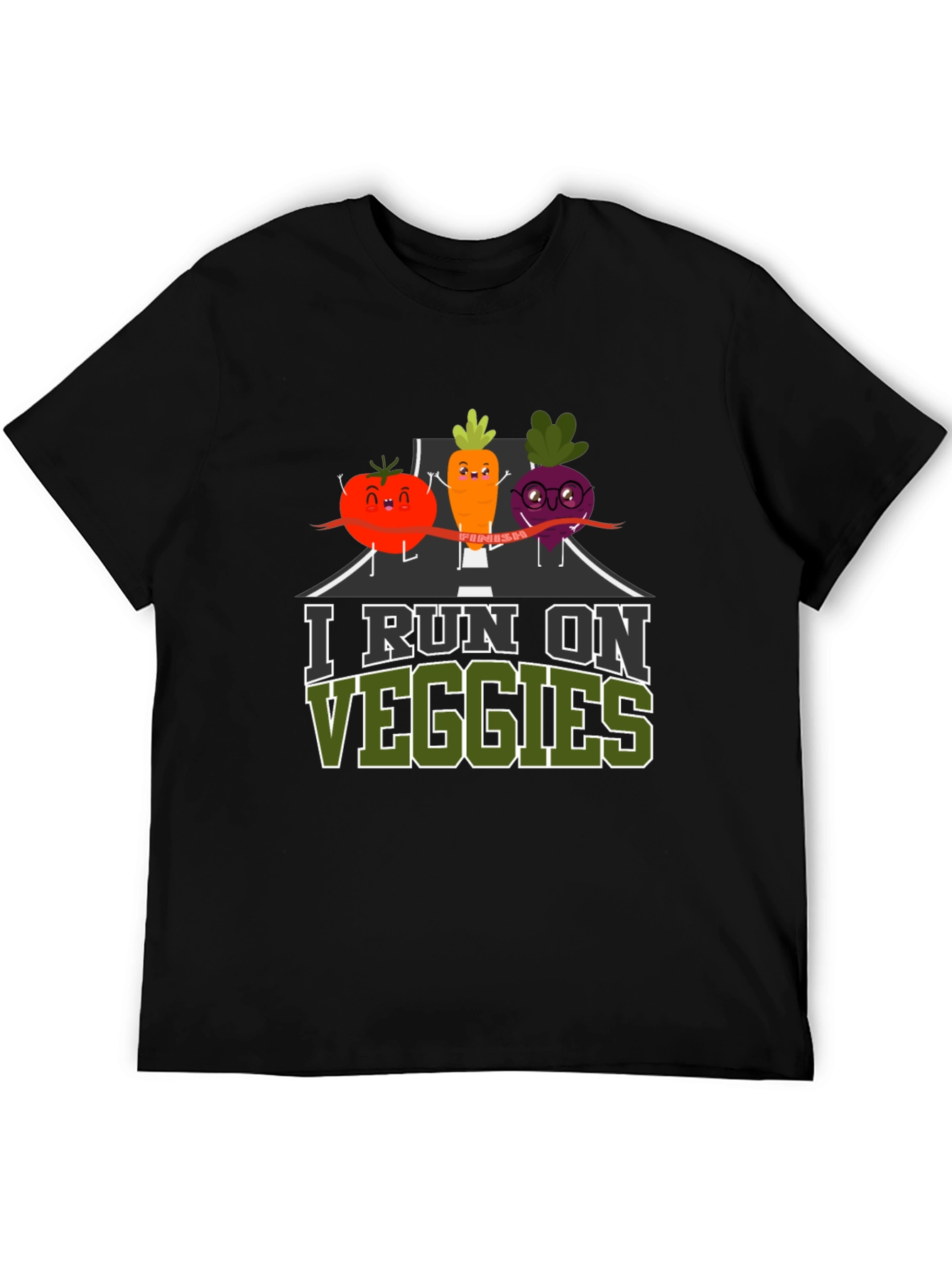 I Run on Veggies T-Shirt - Vegan Fitness Tee