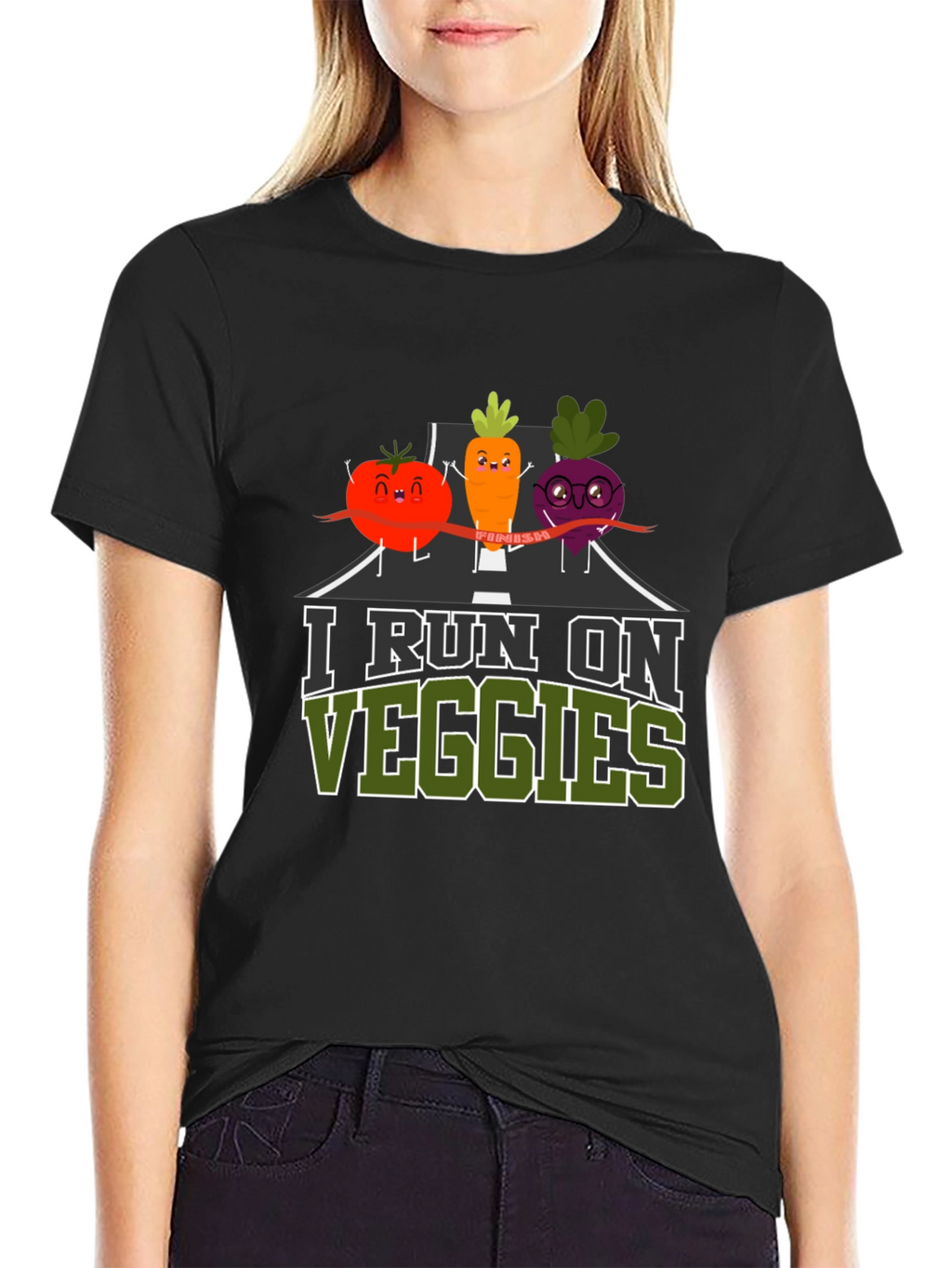 I Run on Veggies T-Shirt - Vegan Fitness Tee