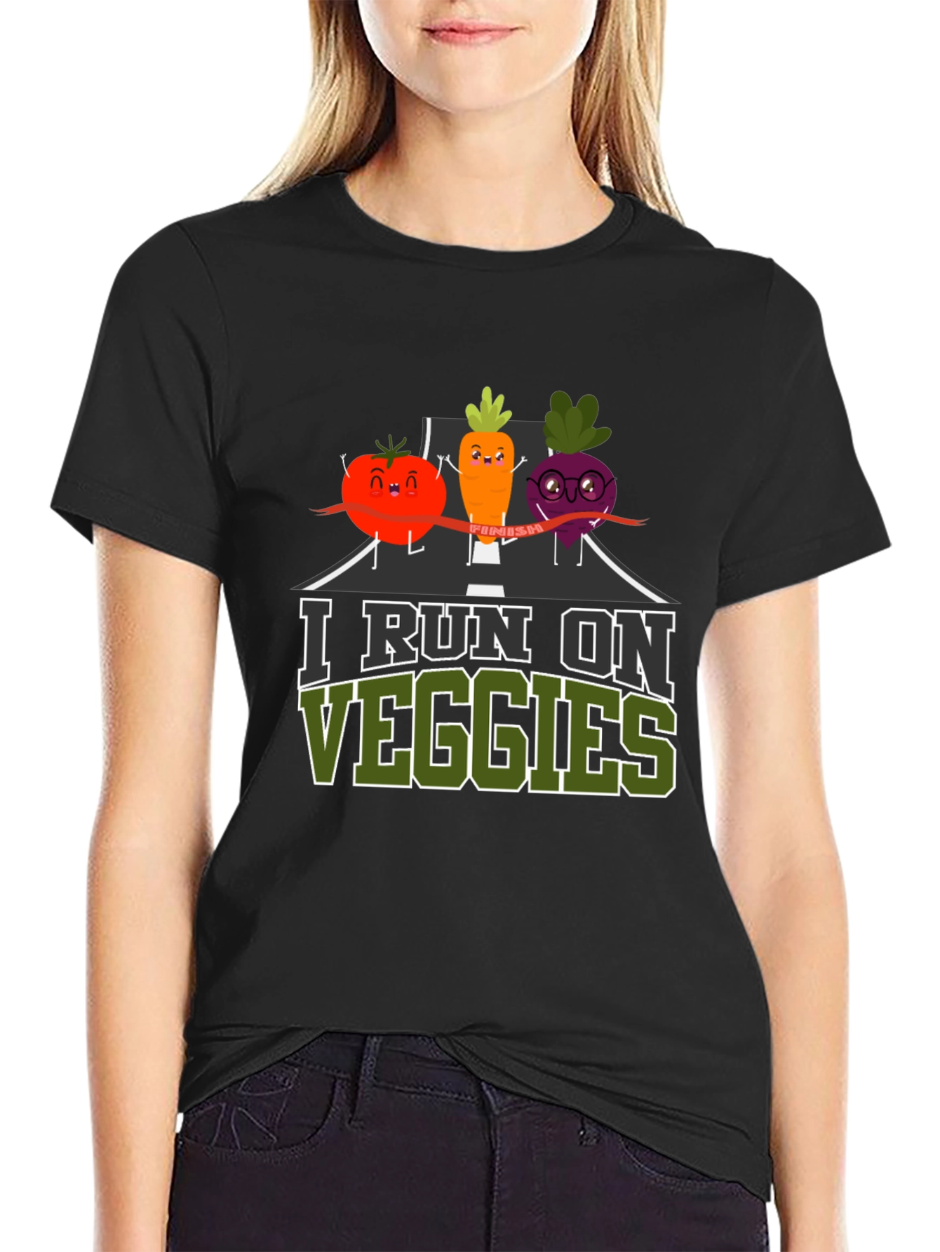 I Run on Veggies T-Shirt - Vegan Fitness Tee