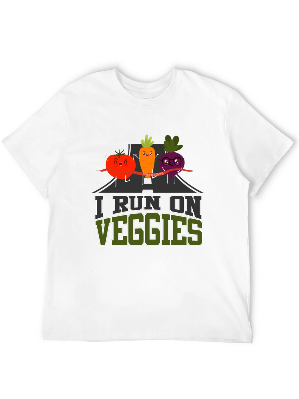 I Run on Veggies T-Shirt - Vegan Fitness Tee