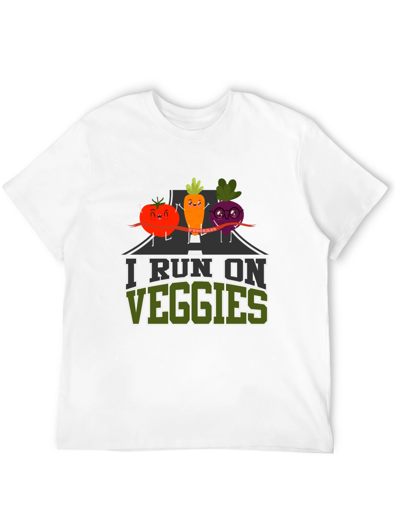 I Run on Veggies T-Shirt - Vegan Fitness Tee