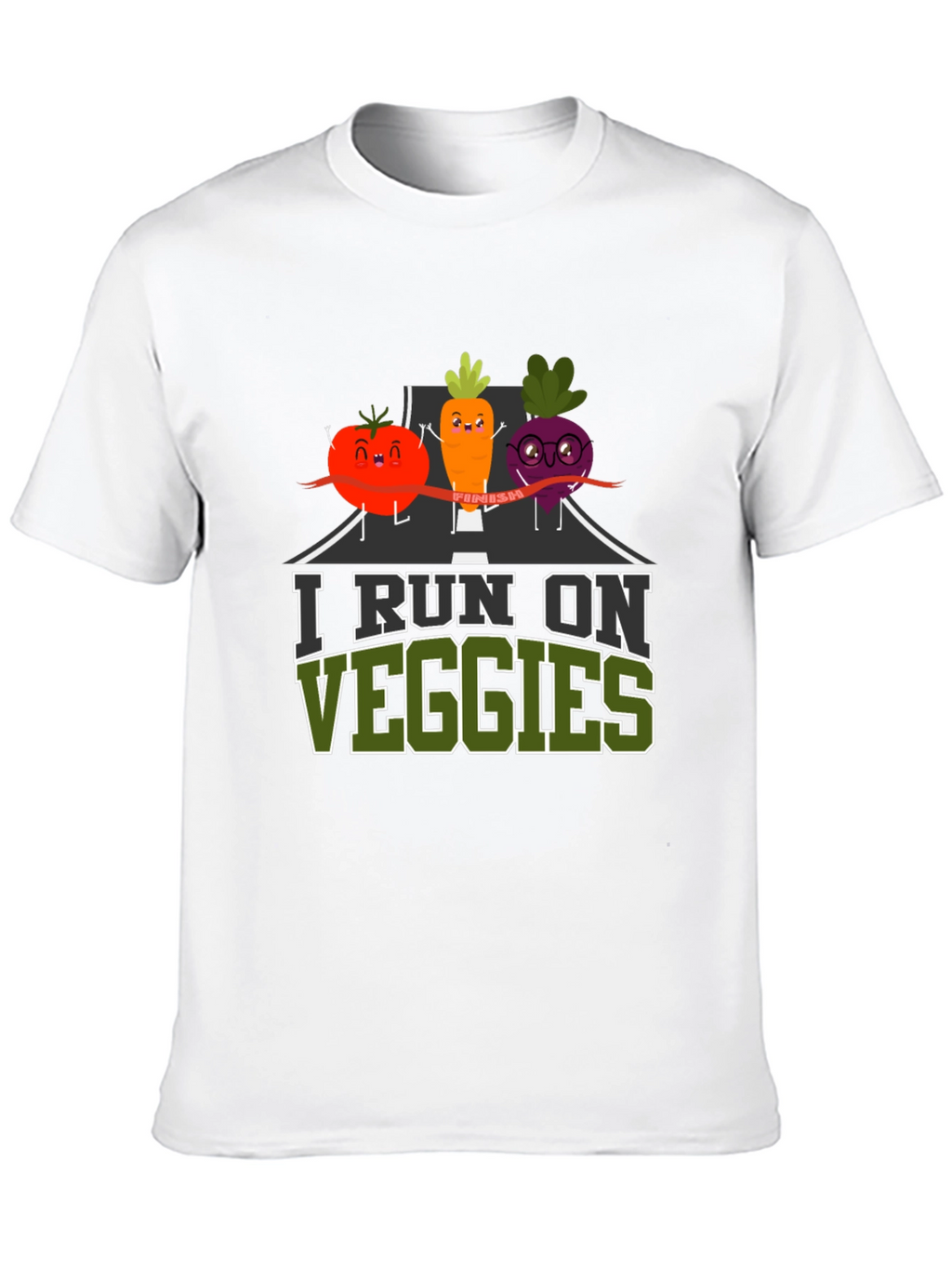I Run on Veggies T-Shirt - Vegan Fitness Tee