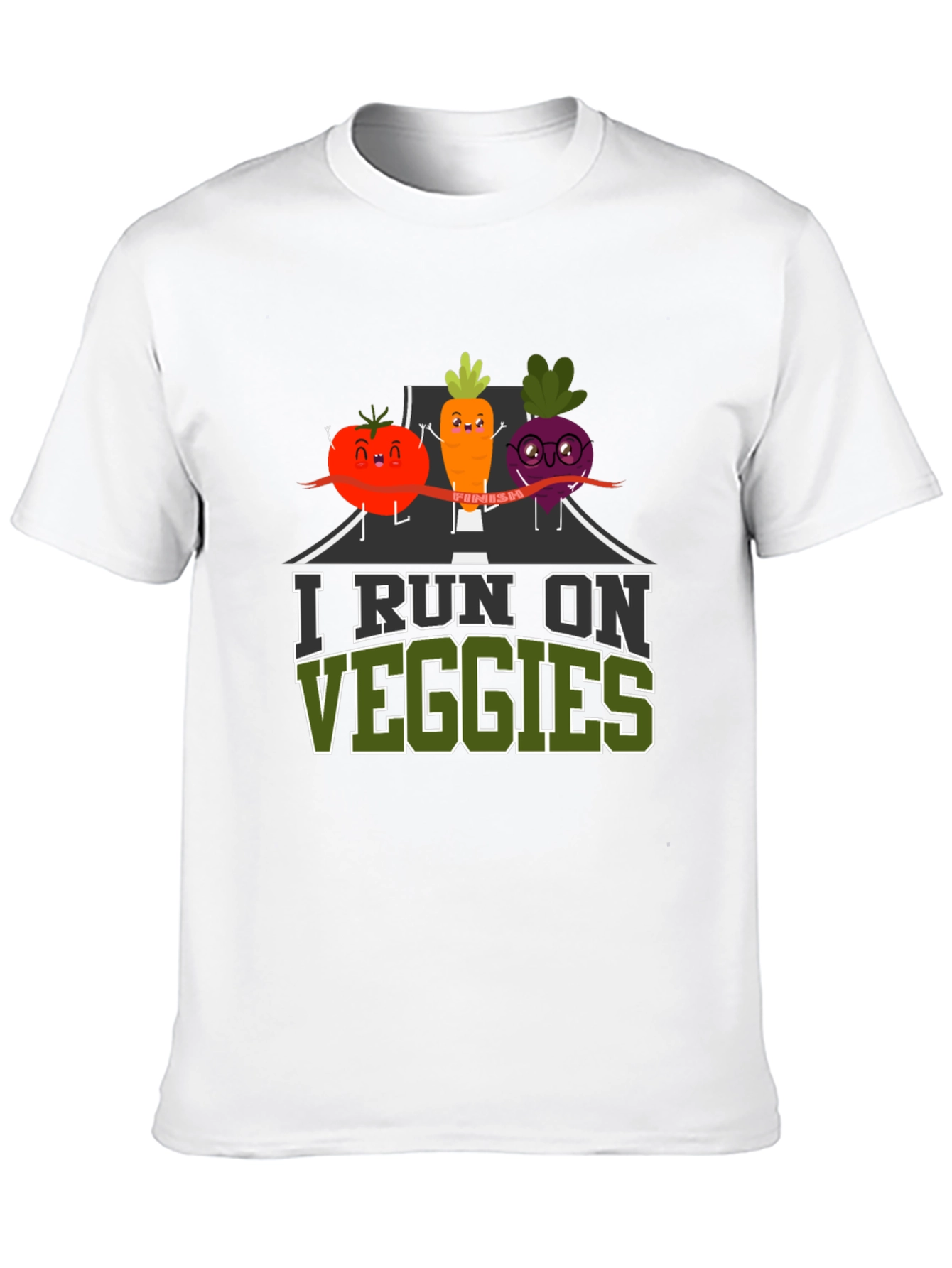 I Run on Veggies T-Shirt - Vegan Fitness Tee
