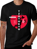 Japan Rising Sun Graphic Tee - Tokyo Skyline