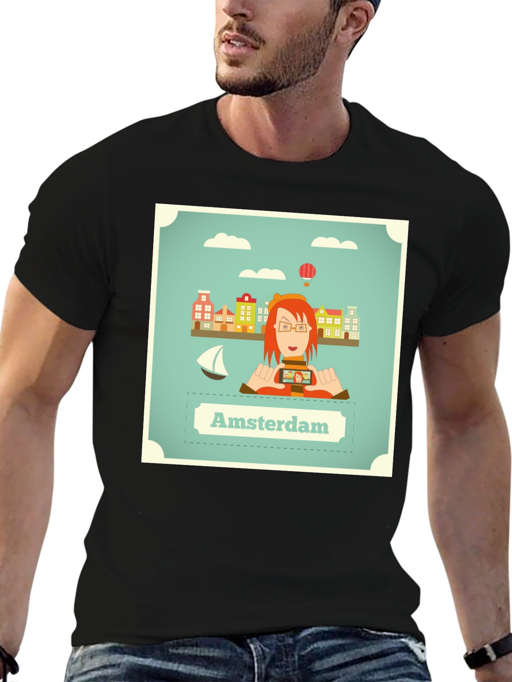 Amsterdam Tourist T-Shirt - Unique City Graphic Tee
